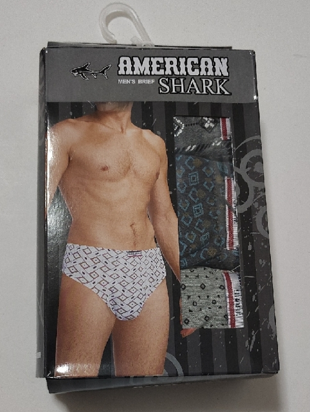 Men's Retro Low Rise Briefs - Assorted Print  Gray Colors 3 Pack - Size 36-38